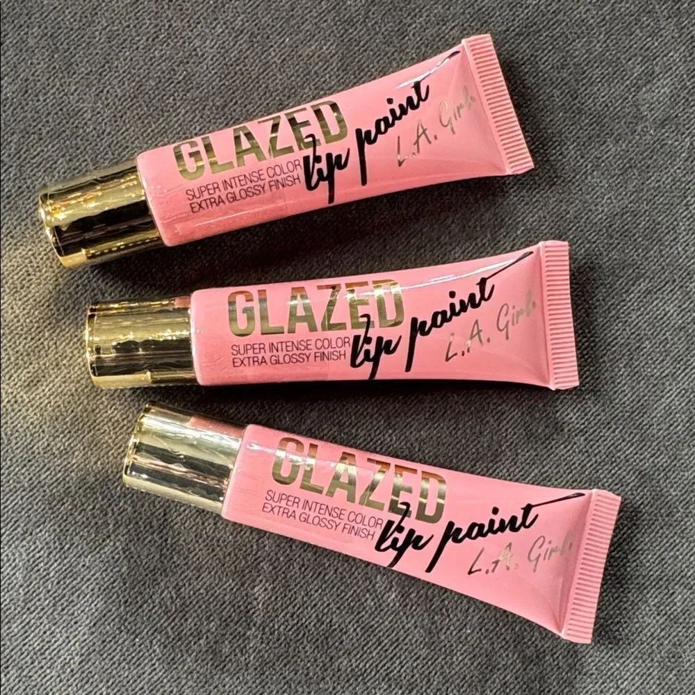 L.A. Girl Glazed Lip Paint Flirt GLG789 Set of 3 NEW